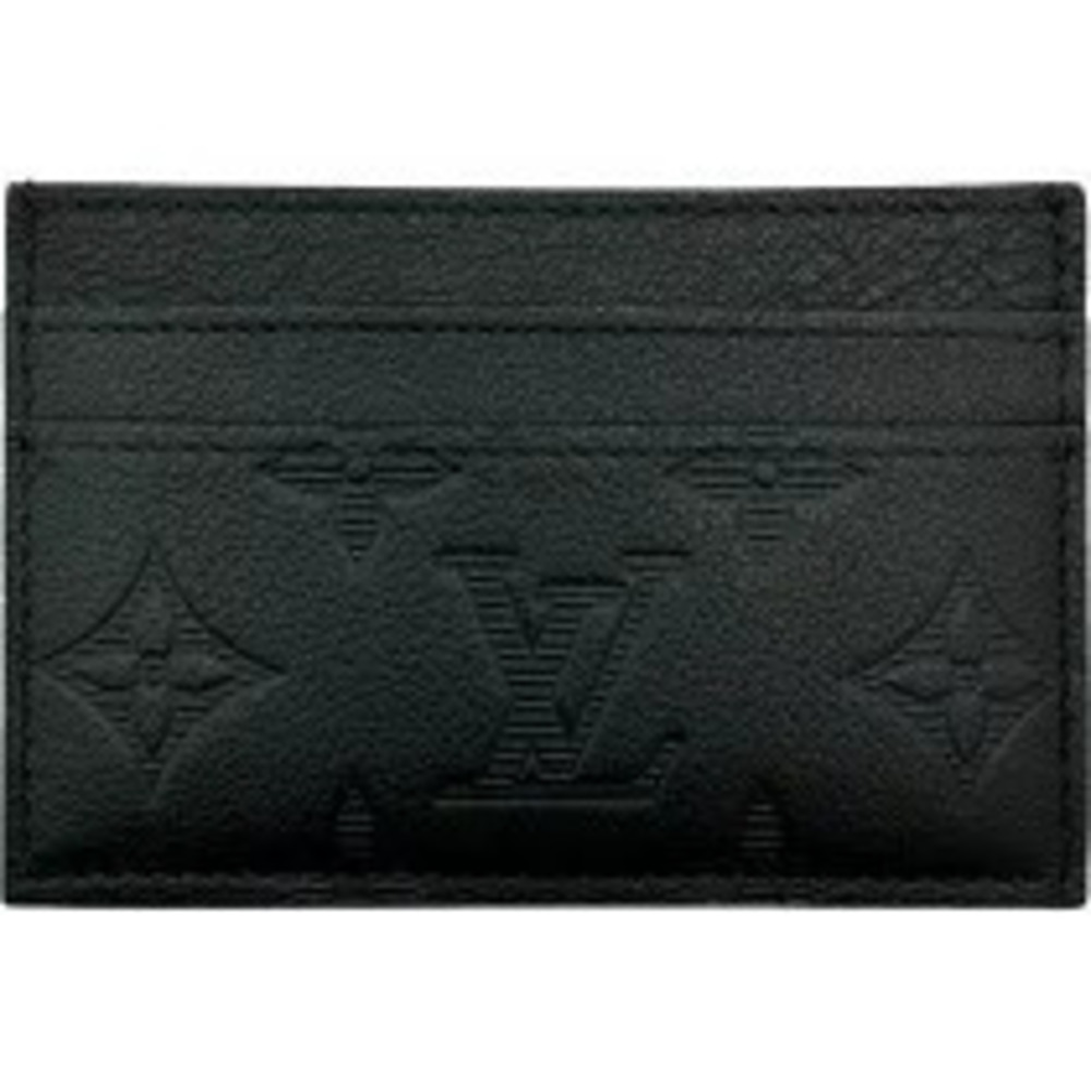Louis Vuitton Porte Wallet Cartes Double Black Monogram Shadow Black Card Case